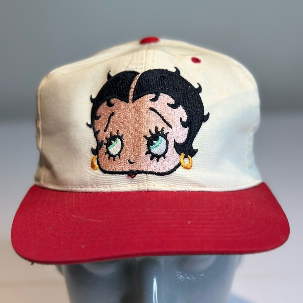 Betty Boop Cream and Red Embroidered Snapback
